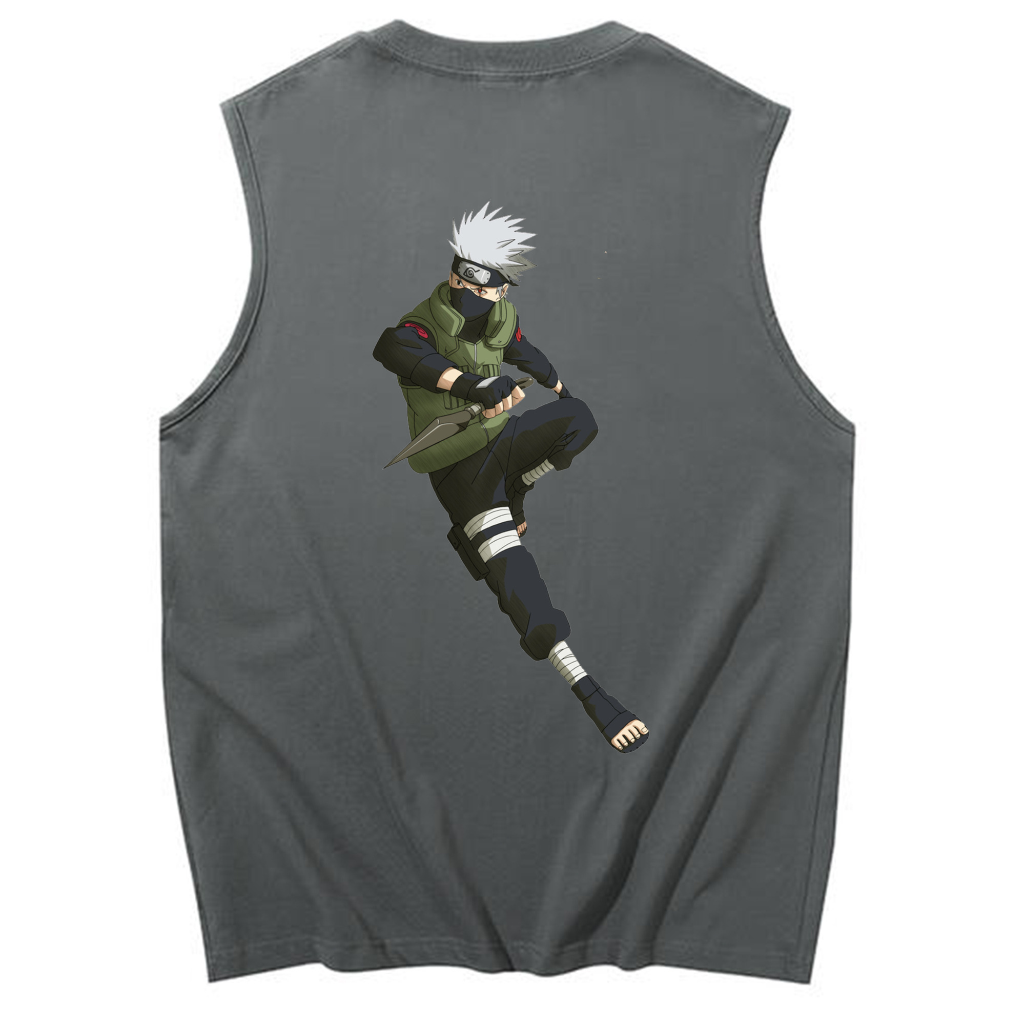 （画像用） NARUTO -ナルト- はたけ カカシ Hatake Kakashi コットン100％タンクトップ（背面プリント）